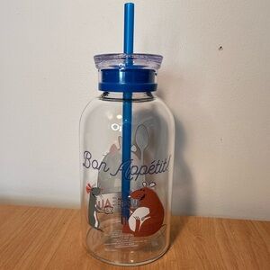 Ratatouille & Emile Glass Tumbler with Straw